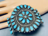 Wil Secatero Native American Navajo Turquoise Sterling Silver Bracelet Signed-Nativo Arts