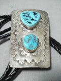 Incredible Vintage Native American Navajo Sleeping Beauty Turquoise Sterling Silver Bolo-Nativo Arts