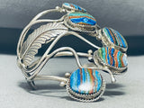 Best Vintage Native American Navajo Rainbow Calsilica Sterling Silver Bracelet-Nativo Arts