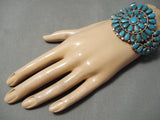 Incredible Native American Navajo Tears Of Joy Turquoise Sterling Silver Bracelet Cuff-Nativo Arts