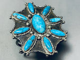 Trujillo Vintage Native American Navajo Turquoise Sun Sterling Silver Bracelet Old-Nativo Arts