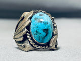 Captivating Vintage Native American Navajo Blue Diamond Turquoise Sterling Silver Ring-Nativo Arts