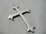 Incredible Vintage Native American Zuni Blue Gem Turquoise Sterling Silver Cross Old-Nativo Arts