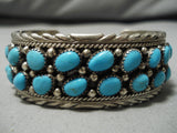 Quality Dan Sandoval Vintage Native American Navajo Sky Blue Turquoise Sterling Silver Bracelet-Nativo Arts