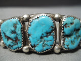 Graduating Ellie Yazzie Vintage Native American Navajo Turquoise Sterling Silver Bracelet-Nativo Arts
