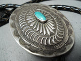 Awesome Vintage Native American Navajo Royston Turquoise Sterling Silver Bolo Old-Nativo Arts