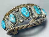 Unforgettable Vintage Native American Navajo Kingman Turquoise Sterling Silver Bracelet-Nativo Arts