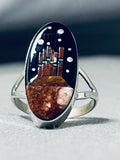 Completely Hand Inlaid Native American Navajo Monument Valley Sterling Silver Ring-Nativo Arts