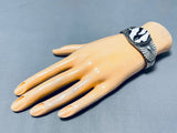 Signed Very Rare Vintage Native American Navajo Ze Bra Jasper Sterling Silver Bracelet-Nativo Arts