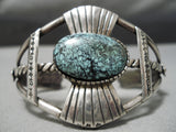Museum Vintage Native American Navajo Spider Turquoise Sterling Silver Bracelet Old-Nativo Arts
