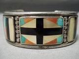 Important Vintage Native American Zuni Early Don Dewa Turquoise Sterling Silver Bracelet Old-Nativo Arts