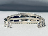 Early 1900's Vintage Native American Navajo Sterling Silver Sunstamp Bracelet Cuff-Nativo Arts