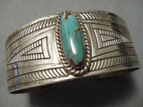 Native American Amazing Vintage Royston Turquoise Sterling Silver Bracelet Old-Nativo Arts