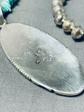 Signed Native American Navajo 8 Turquoise Sterling Silver Necklace-Nativo Arts