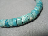 Amazing Vintage Navajo Turquoise Heishi Native American Sterling Silver Necklace-Nativo Arts