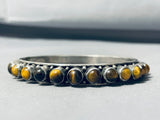 Very Rare Vintage Native American Navajo Tiger's Eye Sterling Silver Bangle Bracelet-Nativo Arts