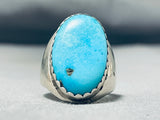 Outstanding Vintage Native American Navajo Kingman Turquoise Sterling Silver Ring-Nativo Arts