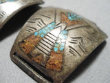 Authentic Vintage Native American Navajo Thomas Singer Turquoise Sterling Silver Bracelet Links-Nativo Arts