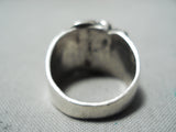 Authentic Vintage Native American Navajo Orville Tsinnie Turquoise Sterling Silver Ring Old-Nativo Arts