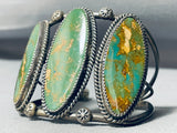 Best Triple Long Green Turquoise Vintage Native American Navajo Sterling Silver Bracelet-Nativo Arts