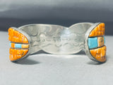 The Best Vintage Orange Shell Sterling Silver Turquoise Bracelet-Nativo Arts