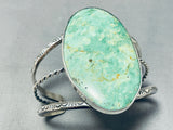 Gigantic San Felipe Green Turquoise Sterling Silver Bracelet-Nativo Arts