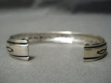 Authentic Vintage Native American Navajo Thomas Singer Sterling Silver Bracelet Old-Nativo Arts