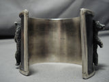 Magnificent Huge Bear Cuff Sterling Silver Bracelet Old-Nativo Arts