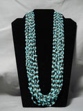 One Of The Finest Native American Navajo Turquoise Heishi Necklace Old-Nativo Arts