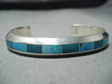 Dynamic Vintage Native American Zuni Turquoise Sterling Silver Bracelet-Nativo Arts