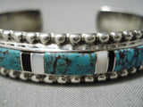 Important Vintage Native American Navajo Red Mountain Turquoise Sterling Silver Bracelet-Nativo Arts