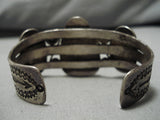 Very Important Vintage Native American Navajo Uita6 Royston Turquoise Ingot Silver Bracelet Old-Nativo Arts