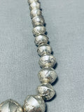 Fantastic Vintage Native American Navajo Sterling Silver Bead Necklace-Nativo Arts