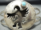 Dancing Eagle Vintage Native American Navajo Turquoise Sterling Silver Bracelet-Nativo Arts