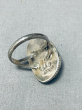 Signed Vintage Native American Navajo Turquoise Sterling Silver Rope Ring Old-Nativo Arts