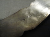 Detailed!! Vintage Native American Navajo Turquoise Inlay Sterling Silver Bracelet Old-Nativo Arts