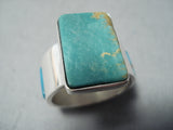Exceptional Vintage Native American Navajo Royston Turquoise Sterling Silver Ring Old-Nativo Arts