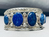 Opulent Midnight Lapis Vintage Native American Navajo Sterling Silver Bracelet Cuff-Nativo Arts