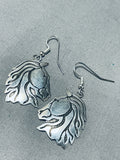 Super Intricate Horses Hand Carved Native American Navajo Sterling Silver Earrings-Nativo Arts
