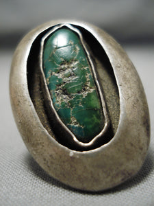 Striking Vintage Navajo Royston Turquoise Sterling Silver Native American Ring-Nativo Arts