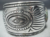 Detailed Wide Vintage Native American Navajo Royston Turquoise Sterling Silver Bracelet-Nativo Arts