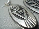 Historical Vintage Michael Kabotie Native American Hopi Sterling Silver Earrings-Nativo Arts