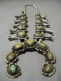 Quality Vintage Native American Navajo Royston Turquoise Sterling Silver Squash Blossom Necklace-Nativo Arts