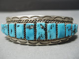 Museum Stepping Stone Vintage Native American Navajo Turquoise Sterling Silver Bracelet Old-Nativo Arts