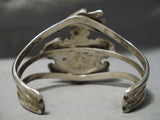 Important Damale Turquoise Vintage Native American Navajo Kachina Sterling Silver Bracelet Old-Nativo Arts