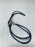 Important Benally Bros Vintage Native American Navajo Tiger's Eye Sterling Silver Bolo Tie-Nativo Arts