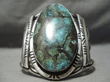 One Of Biggest Best Vintage Native American Navajo Apache Turquoise Sterling Silver Bracelet-Nativo Arts