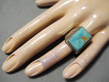 Huge Heavy Me's Native American Navajo Royston Turquoise Sterling Silver Ring-Nativo Arts
