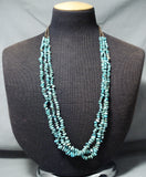 Fabulous Vintage Native American Navajo Turquoise Nuggets 3 Strand Necklace-Nativo Arts