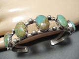 Superb Vintage Native American Navajo 5 Royston Turquoise Sterling Silver Bracelet-Nativo Arts
